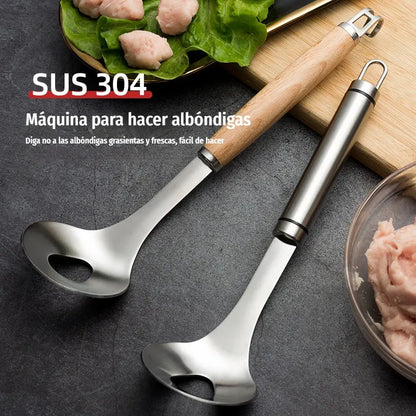 🍖 【2 kosa】Kalup za mesne kroglice iz nerjavečega jekla 304 – Idealen za izdelavo mesnih in ribjih mesnih kroglic, kot nalašč za domačo kuhinjo 🥄