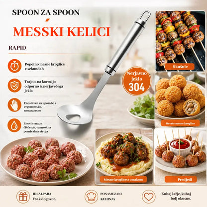 🍖 【2 kosa】Kalup za mesne kroglice iz nerjavečega jekla 304 – Idealen za izdelavo mesnih in ribjih mesnih kroglic, kot nalašč za domačo kuhinjo 🥄
