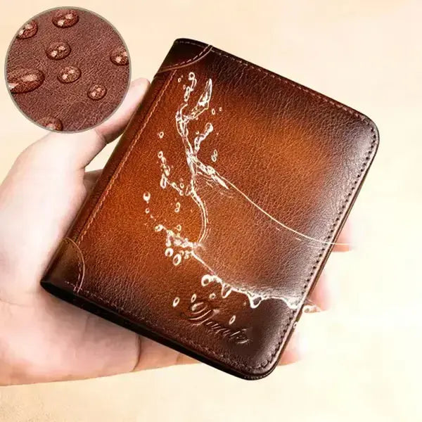 👝✨ Nueva cartera antirrobo de cuero genuino para hombre