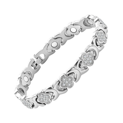 🍀【Kupite 1, dobite 1 gratis】Magnetna zapestnica Clover Diamond - Odkrijte svojo skrivnost za lajšanje stresa in magnetno izboljšanje dobrega počutja