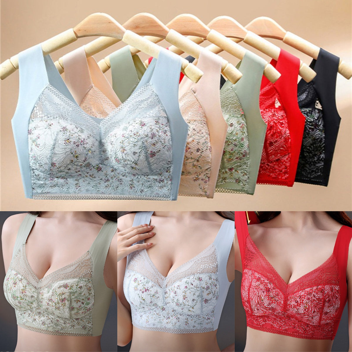 【3 sztuka】💕🎁Biustonosz Ice Silk Ultra-cienki, oddychający, regulowany [40 kg-100 kg]