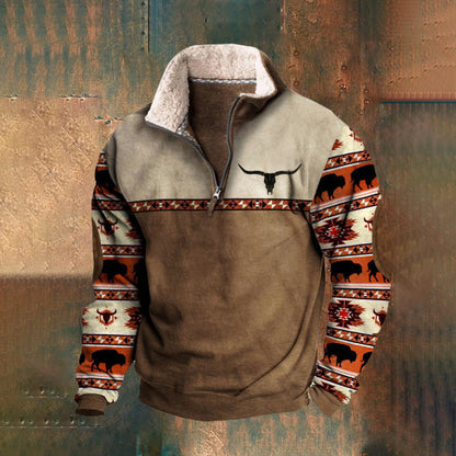 👕【S-4XL]2024 Męski modny, jesienno-zimowy, ciepły sweter z długim rękawem i nadrukiem 3D
