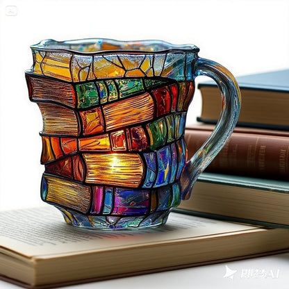 📚✨️3D malovaný kávový hrnek ve tvaru knihy