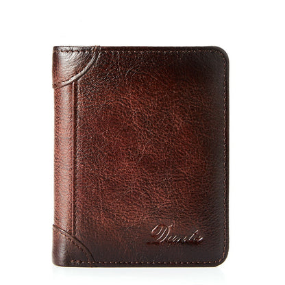 👝✨ Nueva cartera antirrobo de cuero genuino para hombre