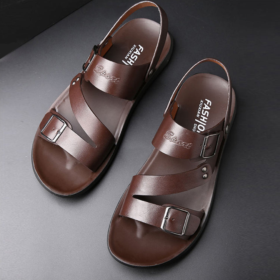 🔥【39-48】 👟 Novi moški poletni sandali, izdelani iz mehkega pravega usnja.