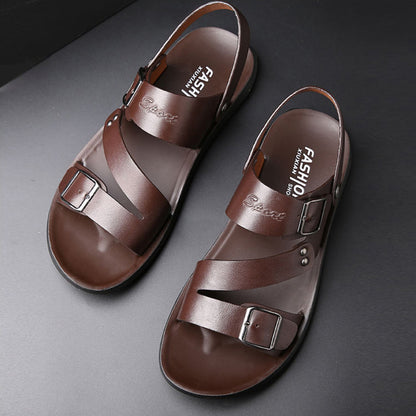🔥【39-48】 👟 Novi moški poletni sandali, izdelani iz mehkega pravega usnja.