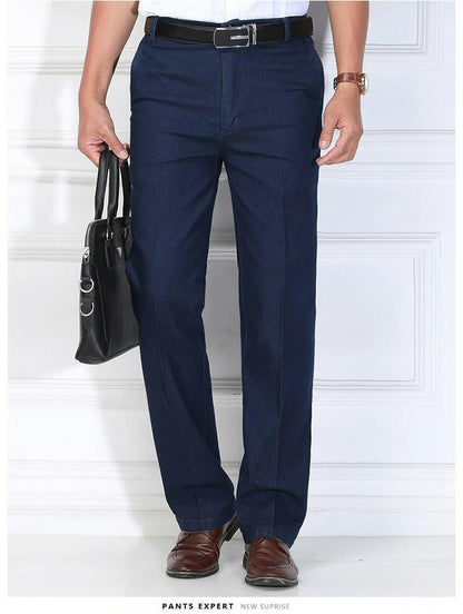 2024 Nové pánské elastické džíny větší velikosti s vysokým pasem