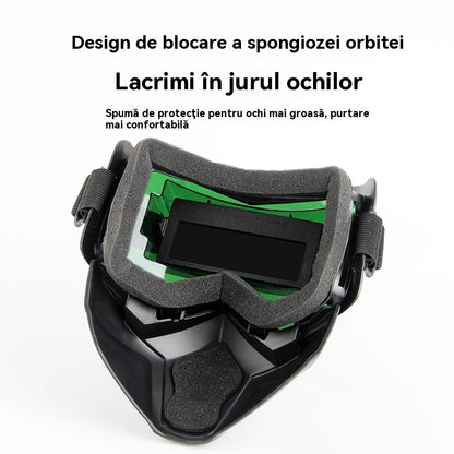 🔥😎Popolnoma avtomatska varilska čelada z zaščitno masko za varilce, ki se namesti na glavo in menja z lučjo