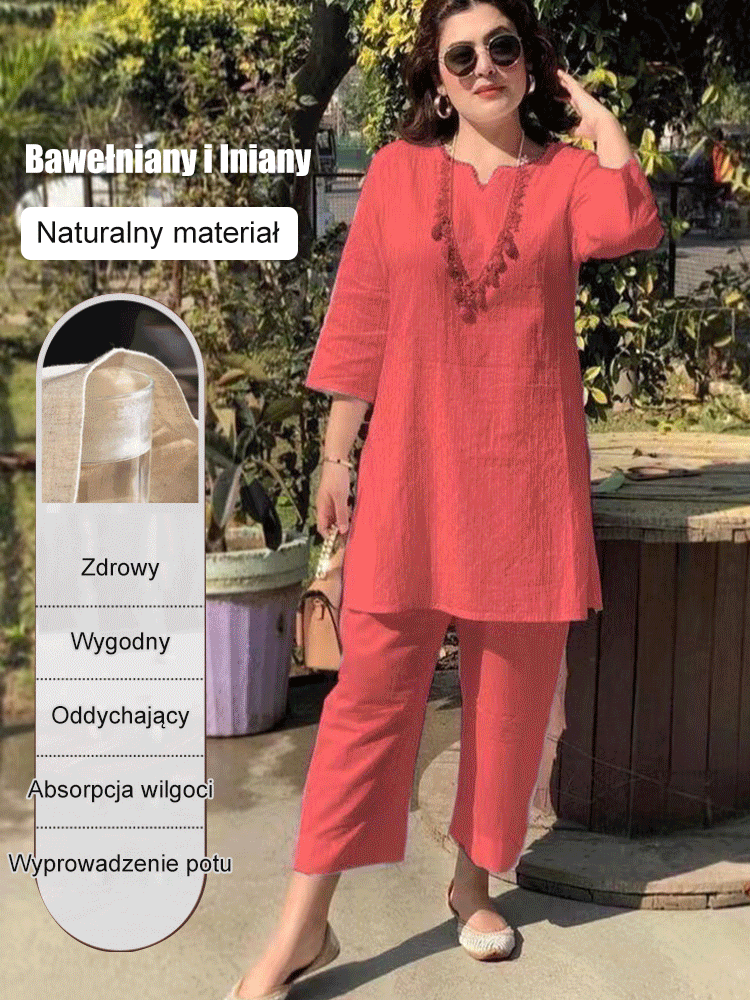 【40-100 KG】2024 Nowe garnitury letnie o temperamencie/dojazdy do pracy z bawełny lnianej-3641071