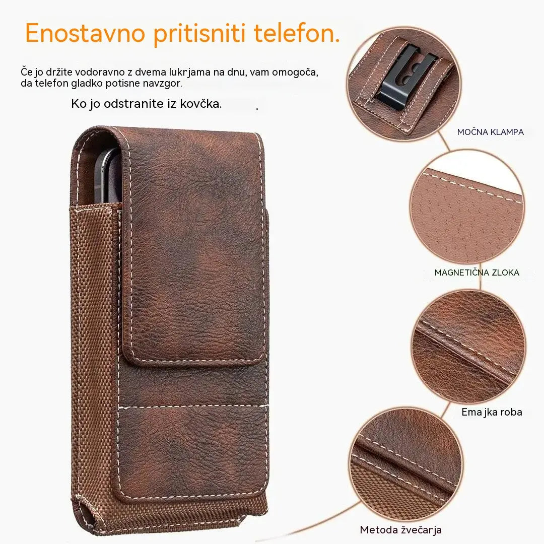 🔥 Etui za mobilni telefon s sponko za pas – magnetno zapiranje, trpežen in z režo za kartice