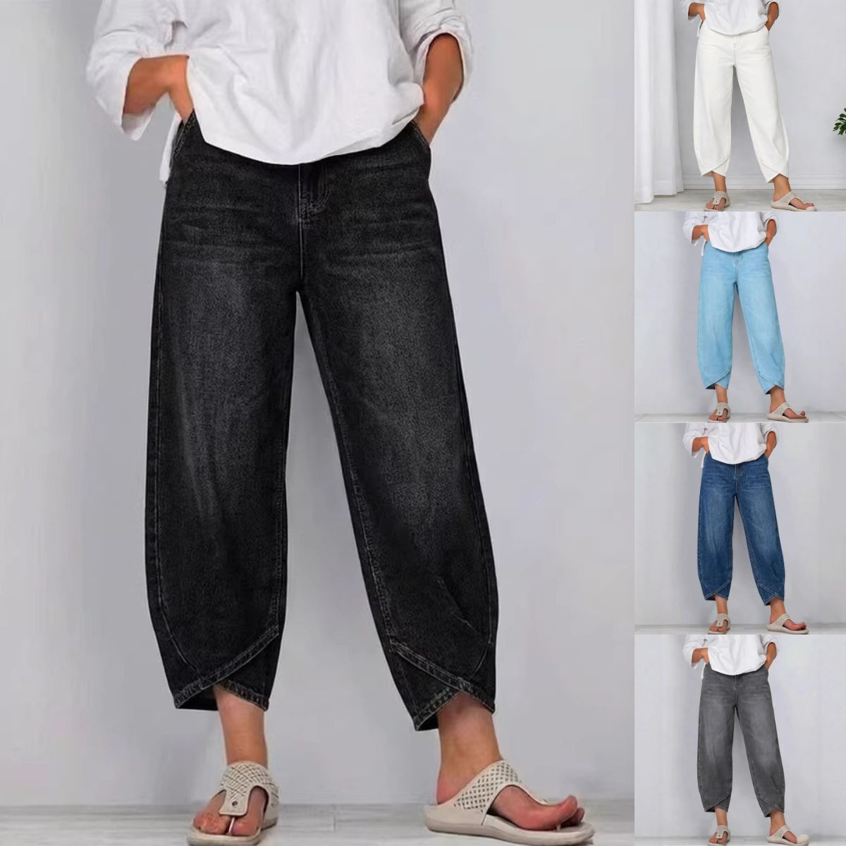 👖💥Nove kavbojke z visokim pasom in širokimi hlačnicami za leto 2026 | Velikosti S-3XL