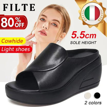 💥🔥[Obcas 5,5 cm] 【35-42】Sandały na koturnie z miękką podeszwą