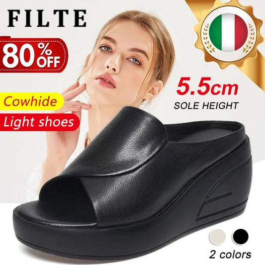 💥🔥[Obcas 5,5 cm] 【35-42】Sandały na koturnie z miękką podeszwą