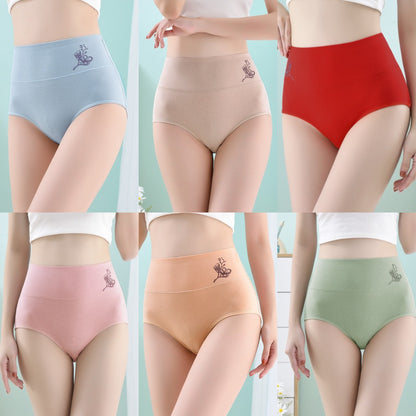 💖【6 paczek】Czysta bawełna, wysoki stan, duże rozmiary, majtki podnoszące biodra [40-100 kg]