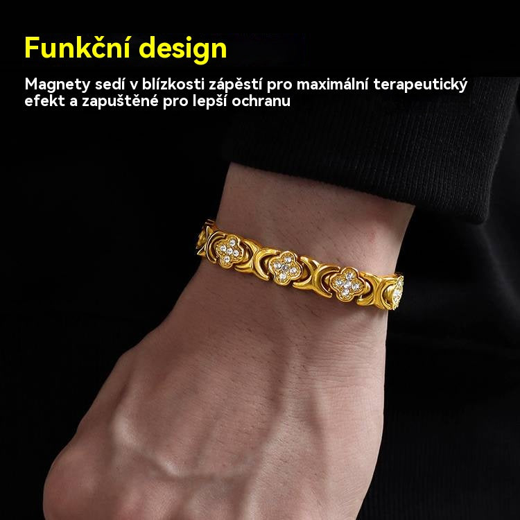 Magnetický náramek Clover Diamond - Objevte své tajemství úlevy od stresu, magnetické posílení wellness