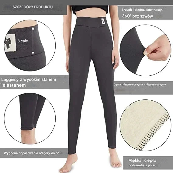 💥 【S-5XL】 Legginsy ocieplane z wełny, wysoki stan, duży rozmiar, wysoka elastyczność – niezbędne na jesień/zimę 2025!
