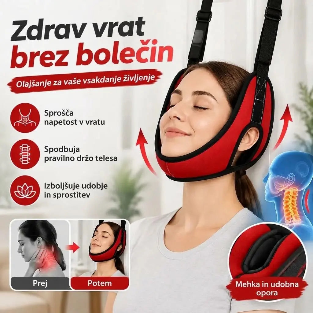 💥【Zadnji dan: 50 % popusta】 Naprava za raztezanje vratu z namestitvijo na vrata – za razbremenitev vratnih mišic in lajšanje bolečin.