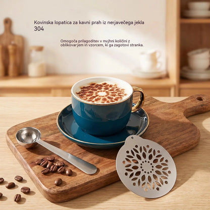 ☕Šablona za latte art iz nerjavnega jekla 304