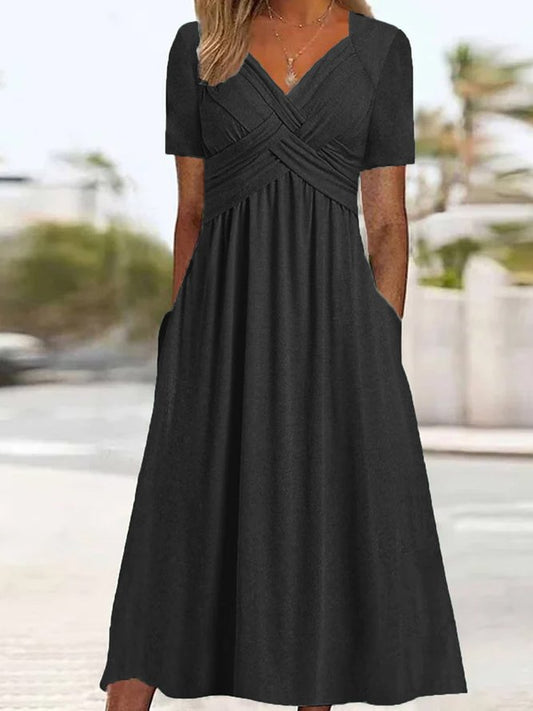 🔥🔥【S-5XL】Nowa bawełniana sukienka midi casualowa