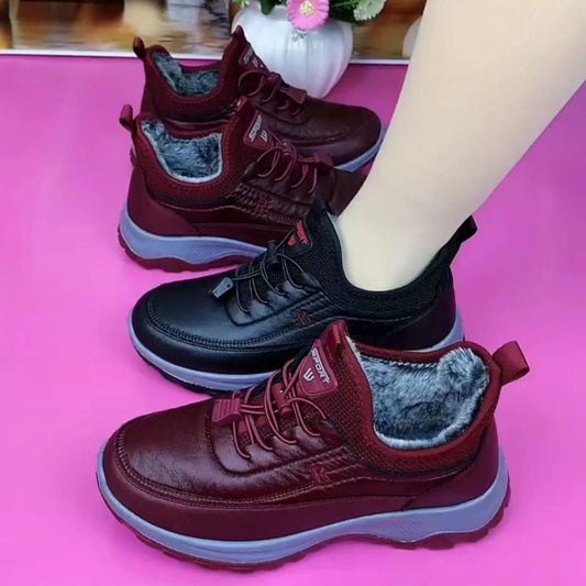 🌈⛄【35-41】Nuevas zapatillas de deporte de cuero cómodas con suela blanda para mujer de otoño e invierno