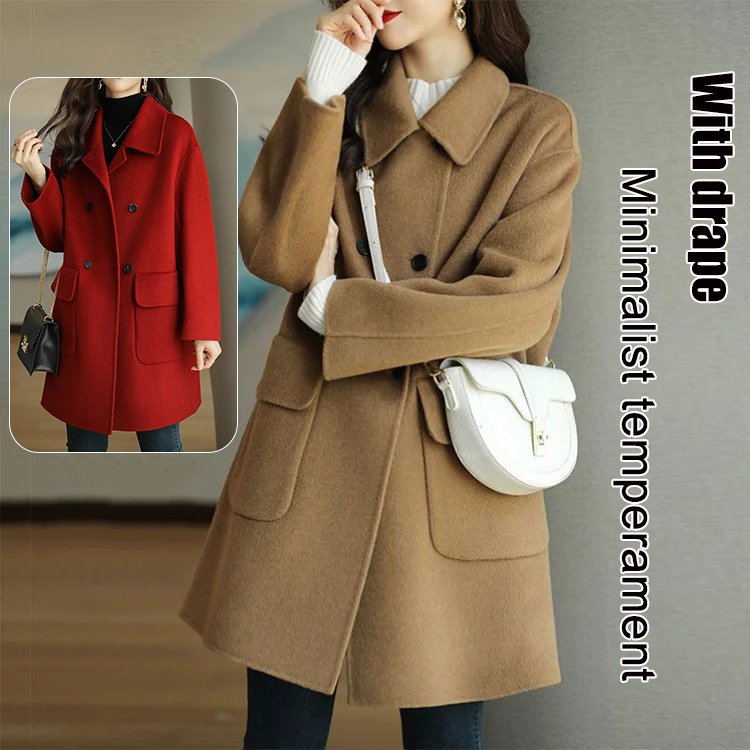 🌈🔥【Vruća rasprodaja · Jesen/Zima 2025】Srednje dugi vuneni kaput – Topao, moderan in udoban