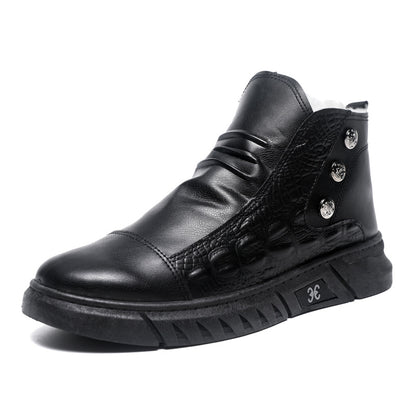 【39-44】⛄Pánské sněhule z pravé kůže, podšívka z bavlněné kůže, teplé, protiskluzové, voděodolné, pohodlné a všestranné pánské bavlněné boty.