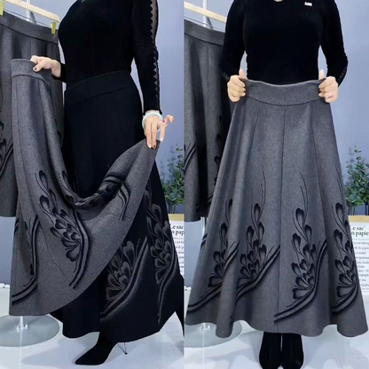 🎀 【S–3XL】Podzimní a zimní zesílená vlněná sukně, módní a univerzální