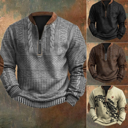 🔥【S-5XL】Męska półprzezroczysta bluza z kapturem zapinana na zamek z nowym jesienno-zimowym nadrukiem