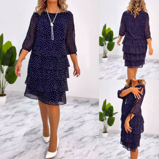 🥰【S-5XL】 Nowa elegancka luźna sukienka w kropki