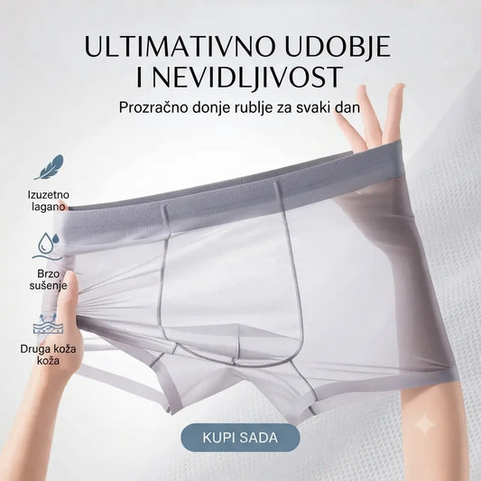 😍 [Komplet 4 kosov] Moške boksarice iz materiala »Ice Silk« – hladilne, zračne in udobne