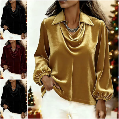 🍁【S-2XL】2026 jesenski in zimski žametni vrh z rokavi za lučke