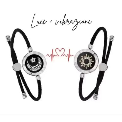 🎁💖 Párové náramky, sada 2 kusů, elegantní náramky s motivem slunce a měsíce