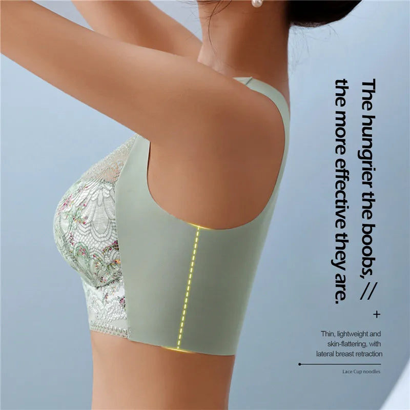 💕🎁【40kg-100kg】Oddychający, regulowany, bezszwowy biustonosz z lodowego jedwabiu w dużych rozmiarach