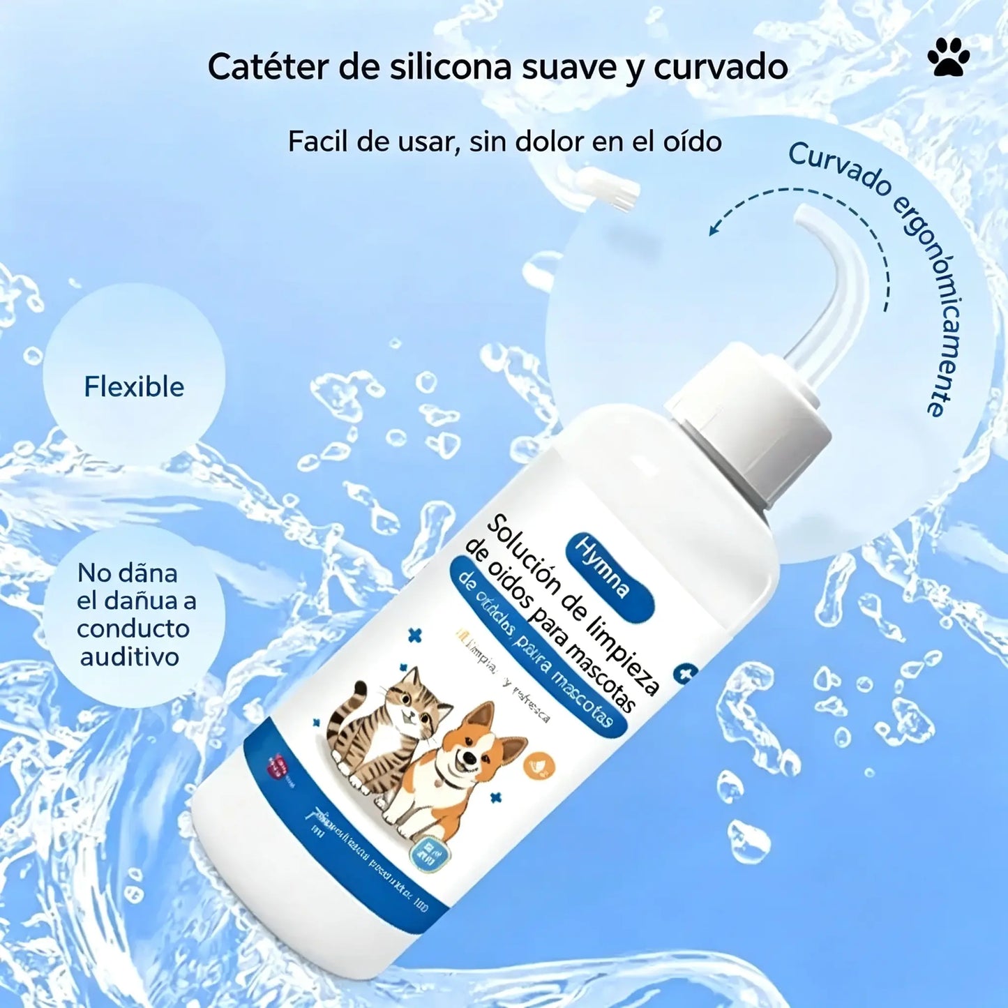 🐶🐱 Limpiador de oídos para aliviar la picazón en los oídos de perros y gatos.