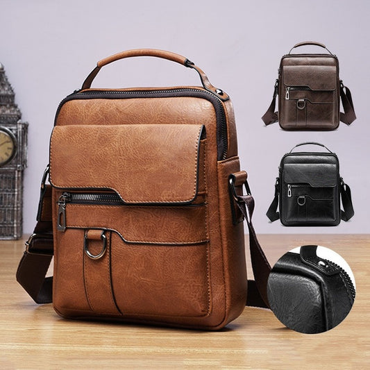 🔥Descuentos 2025 👜 Elegante bolso masculino de piel Oxford – casual, de uso diario, bandolera