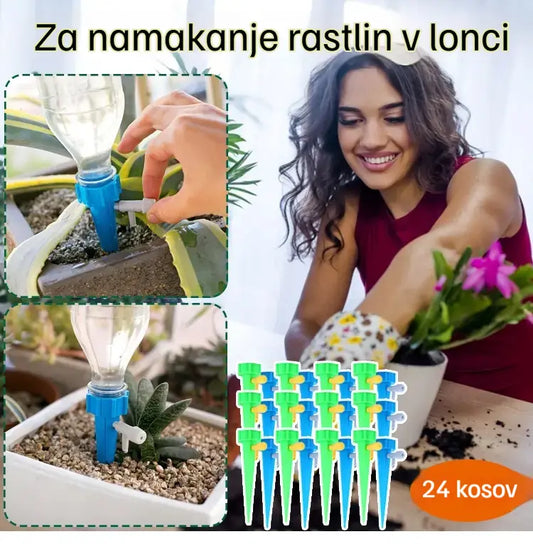 🌺【24 kosov】🌹🍂Avtomatski sistem kapljičnega namakanja, idealen za sajenje rož, kot nalašč za vrtove in lončnice.