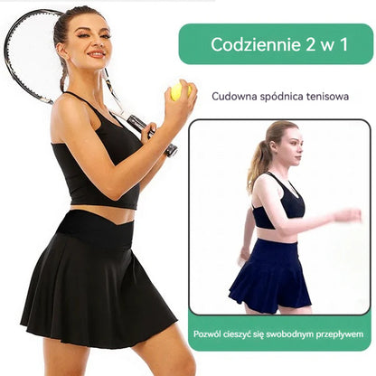 🔥【49% ZNIŻKI】👗【Kup 1, otrzymaj 1 za darmo】2 sztuki damskich sukienek ze zintegrowanymi spodenkami do sportu i fitnessu – dostępne w 13 kolorach