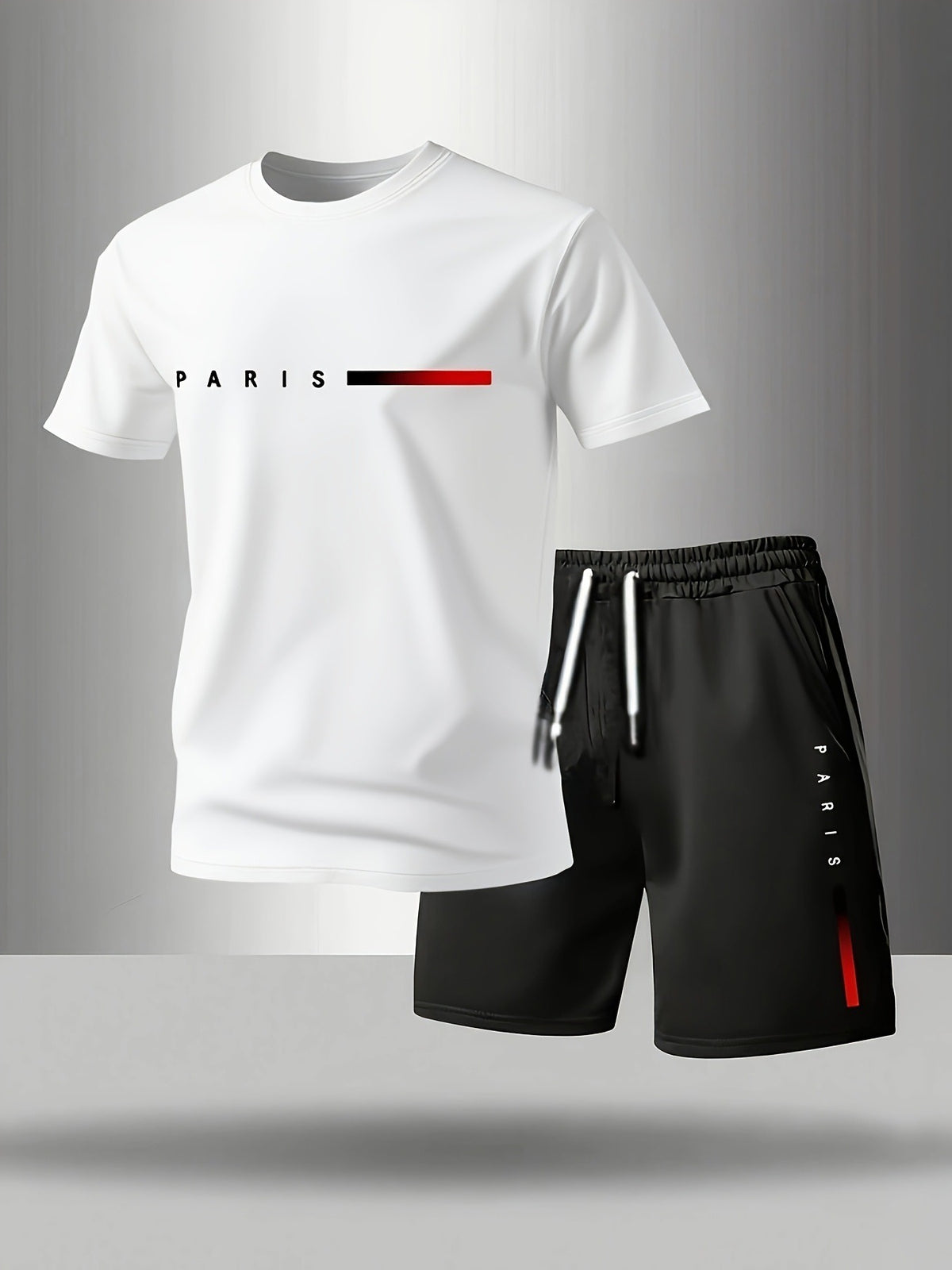 【Pago contra entrega】Conjunto deportivo de verano de 2 piezas para hombre: cómoda camiseta de manga corta y pantalones cortos para el día a día y el hogar.
