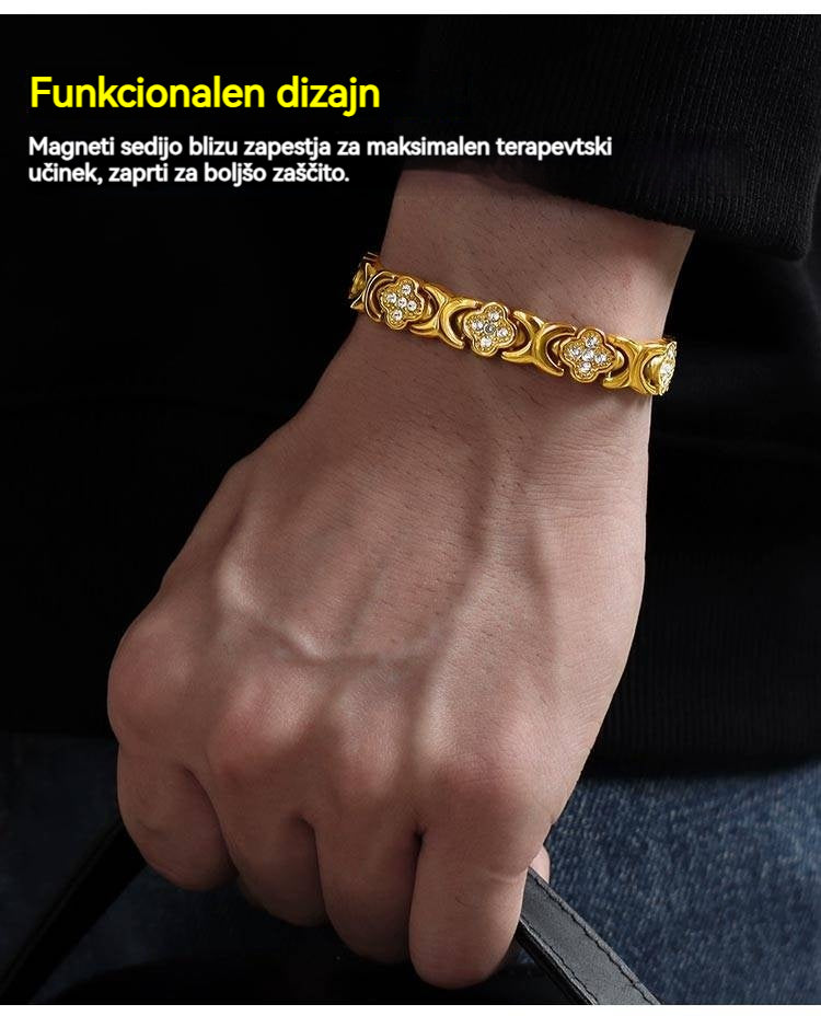 🍀【Kupite 1, dobite 1 gratis】Magnetna zapestnica Clover Diamond - Odkrijte svojo skrivnost za lajšanje stresa in magnetno izboljšanje dobrega počutja