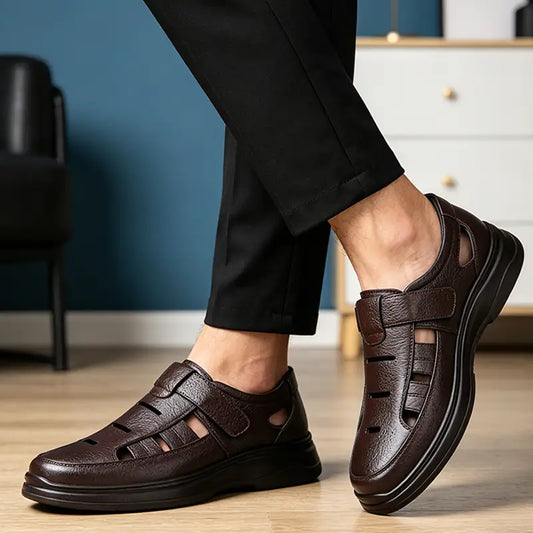 【40-45】Moški poletni čevlji iz pravega usnja – izjemno zračni, udobni za hojo! 👞🌬️