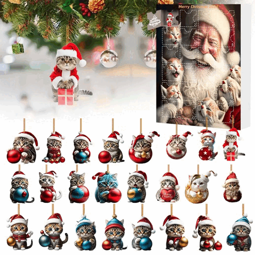 🔥🐈【Kup 7, a 3 otrzymasz gratis】🎄10 sztuk😻Zawieszki do dekoracji choinki w kształcie kotka