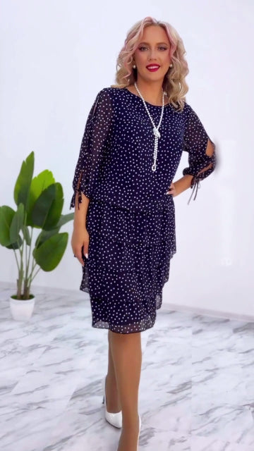 🥰【S-5XL】 Nowa elegancka luźna sukienka w kropki