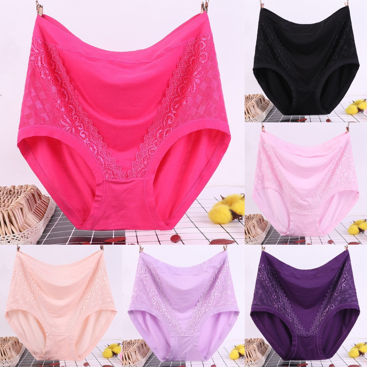 🔥🩲【6 balení】Antibakteriální kalhotky s vysokým pasem pro kontrolu bříška