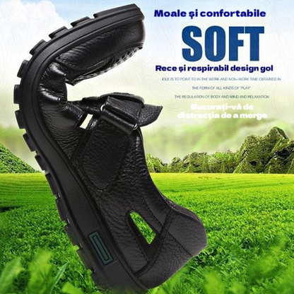 【39-44】👍Męskie oddychające sandały letnie ze skóry naturalnej