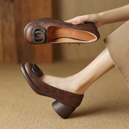 👠【35-40】Nowe wygodne skórzane buty 2026 👠 Retro obcas 5 cm 🌟 Eleganckie i uniwersalne