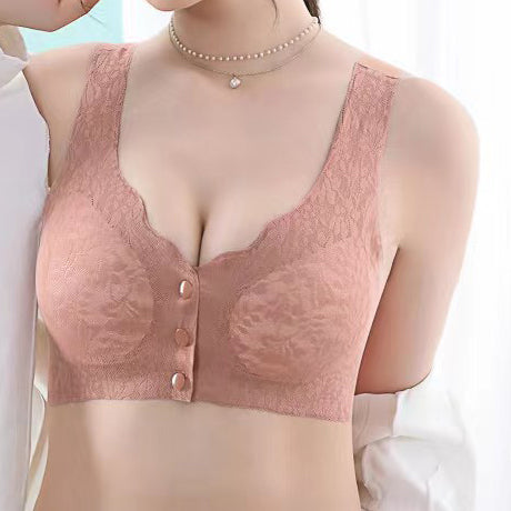 🔥【2 sztuki】Niebrudzące zapięcie z przodu, oddychający biustonosz z koronki bez stalowego pierścienia