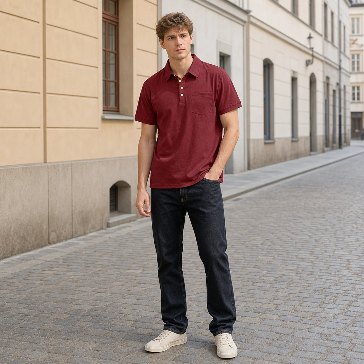 👔 Stylowy męski T-shirt w stylu casual na lato