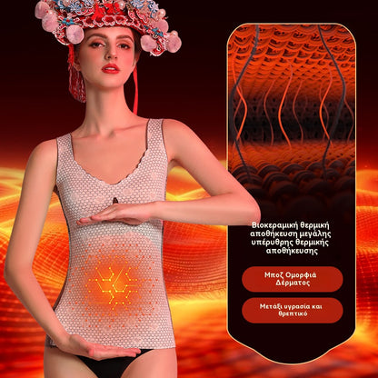 Termo telovnik, vključno z ogrevanim nedrčkom za oblikovanje, dvižnimi trakovi, prsnimi blazinicami in antibakterijskim nedrčkom iz kašmirja 7A