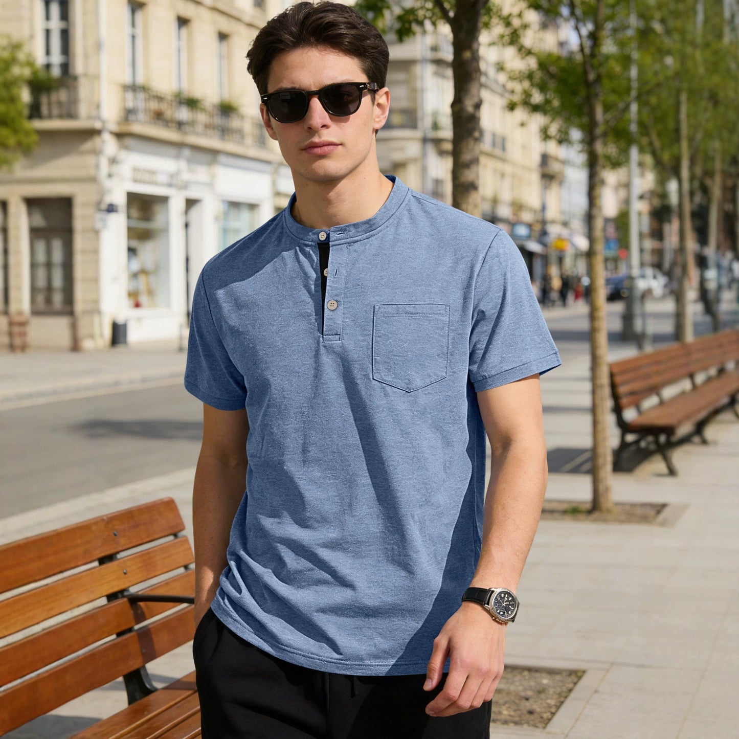 👔 Stylowy męski T-shirt w stylu casual na lato