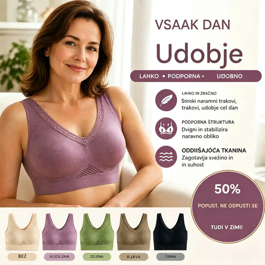 🔥👙【40–120 kg】【Komplet 3 kosov】✨ Brezžični čipkasti nedrček z visoko oporo za ženske